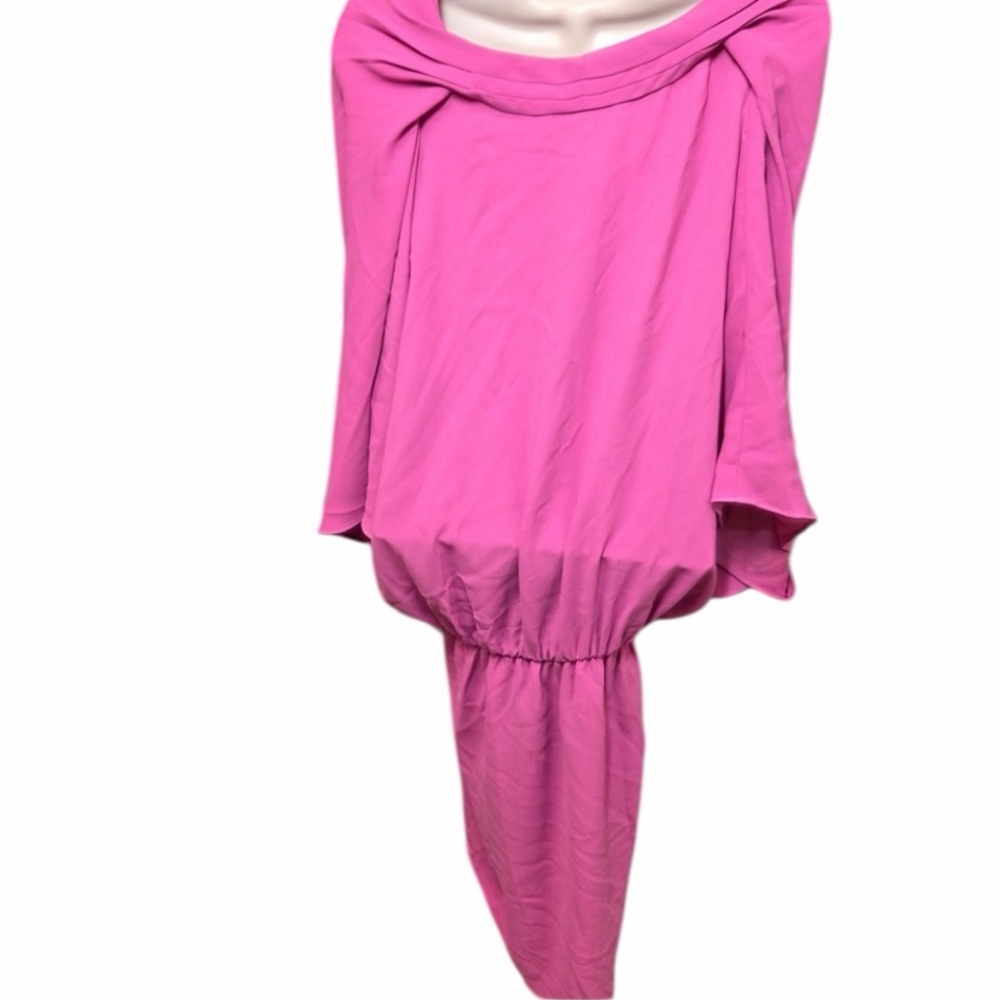NWT TRINA TURK Concourse Surplus Blouson Mini Dress Hyacinth Pink Large 646 - Picture 7 of 11